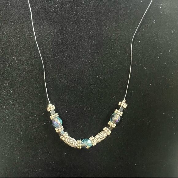 Silver and Blue Beaded Jewelry Set Luke 12:19 - Picture 2 of 6